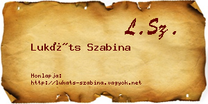 Lukáts Szabina névjegykártya